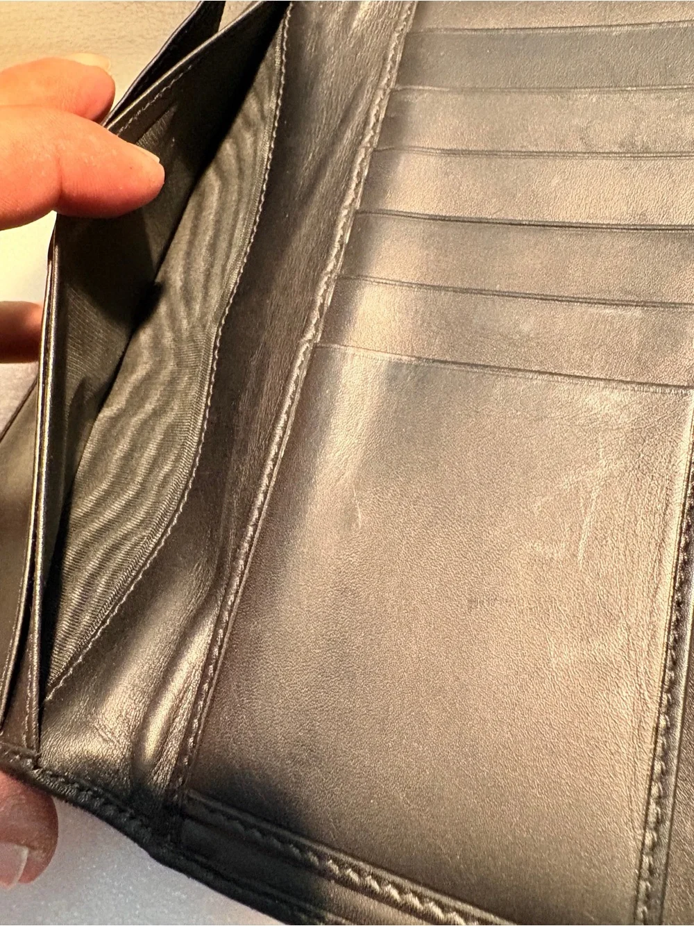 Authentic Ferragamo Vara Black Canvas Leather Long Wallet COA